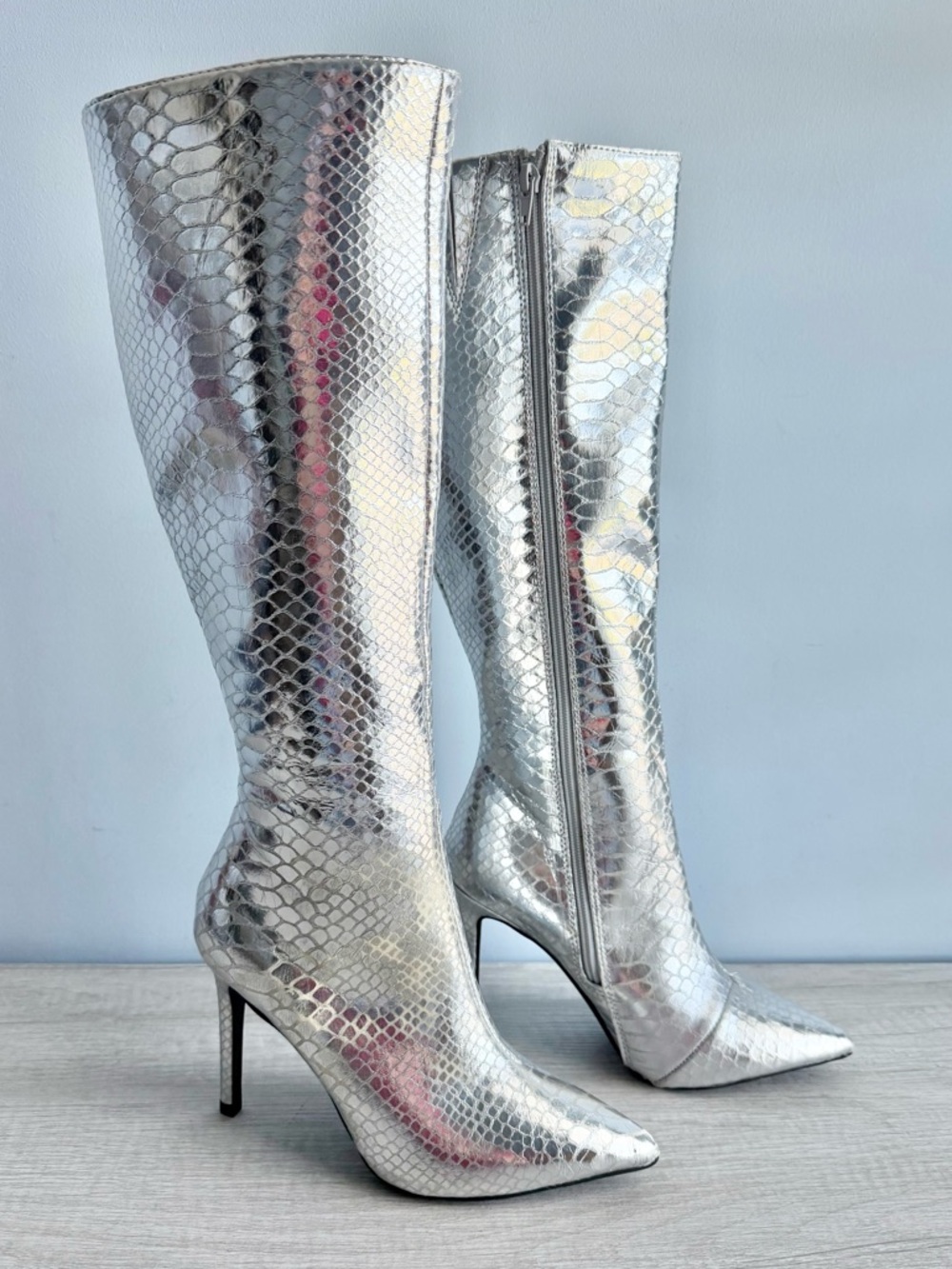 I.N.C. International Concepts Women's Silver Rajel Dress Boots Size 6